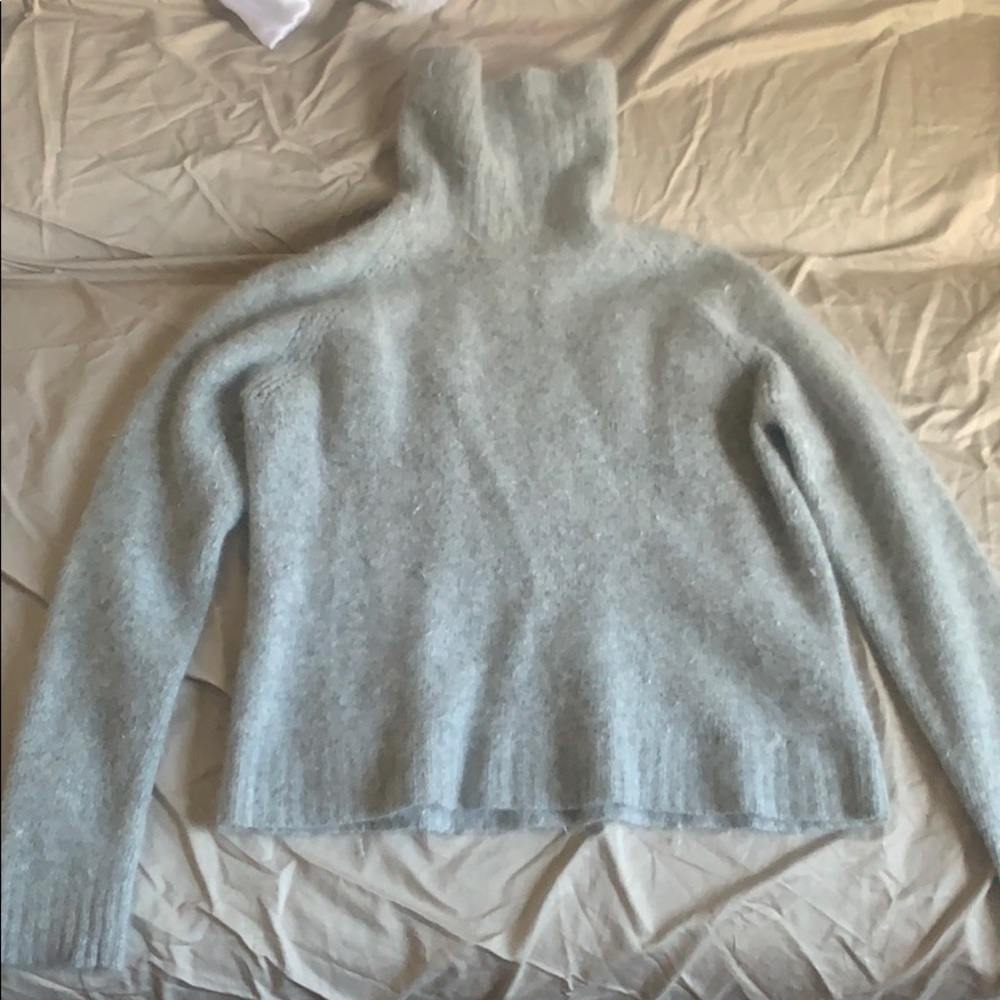 Cropped wool turtleneck sweater